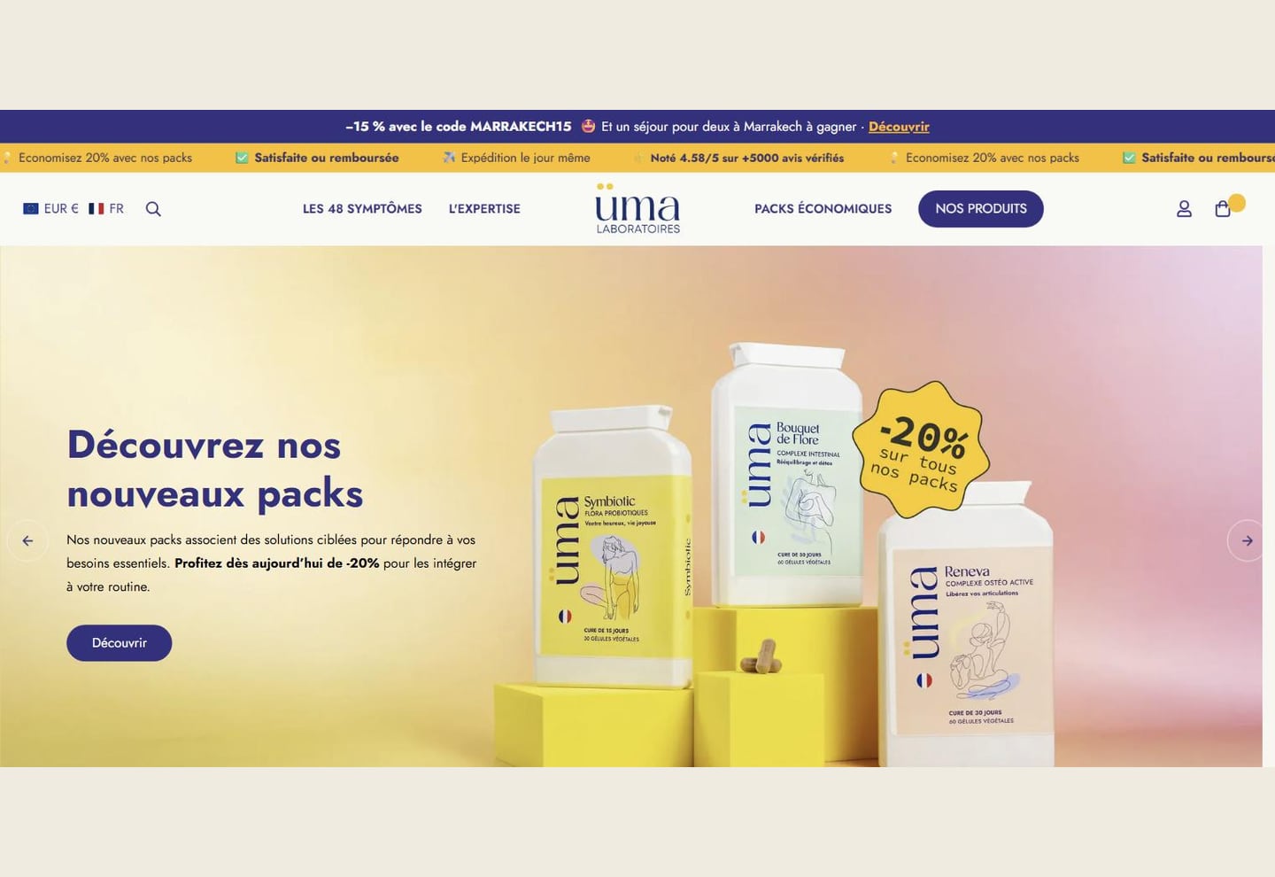 Aperçu du site Laboratoires üma